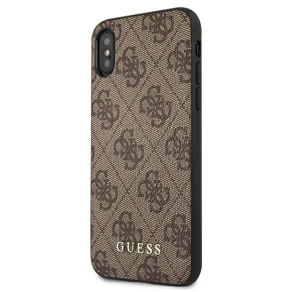 Pouzdro GUESS pro iPhone XS Max 4G Metal Gold Logo, hnědé