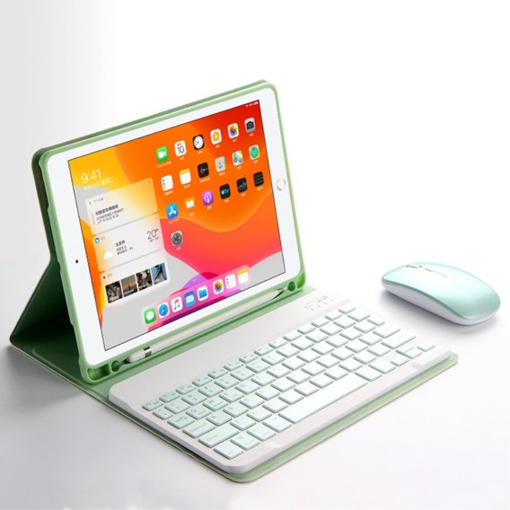 Pouzdro + klávesnice iPad 10.2 7/8/9 gen 2019/2020/2021, Keyboard Cover Pen Slot, zelené