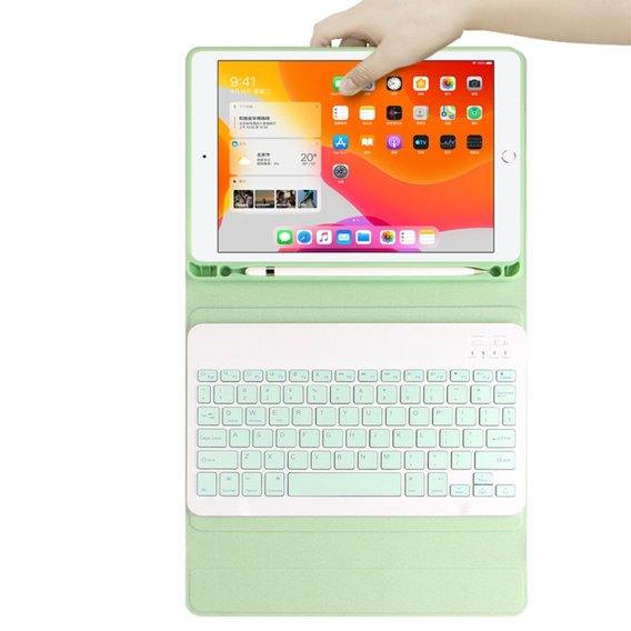 Pouzdro + klávesnice iPad 10.2 7/8/9 gen 2019/2020/2021, Keyboard Cover Pen Slot, zelené