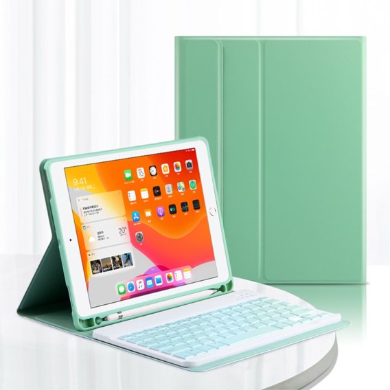 Pouzdro + klávesnice iPad 10.2 7/8/9 gen 2019/2020/2021, Keyboard Cover Pen Slot, zelené