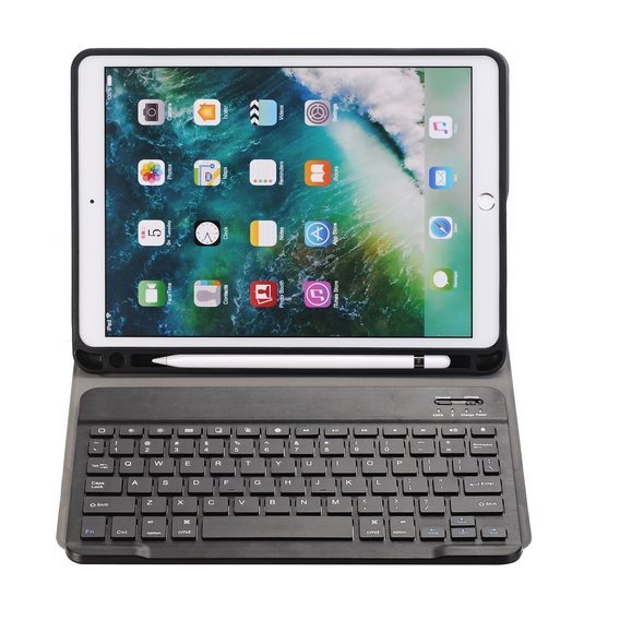 Pouzdro + klávesnice iPad 7/8/9 10.2 2019/2020/2021, Pen Slot, černé