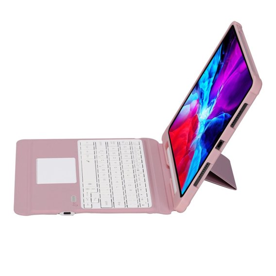 Pouzdro + klávesnice iPad Air 4 / 5 2020 / 2022 10.9, TouchPad, růžové rose gold