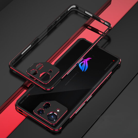 Pouzdro pro ASUS ROG Phone 8 Pro, Armor Bumper, s krytem objektivu, černá / červená