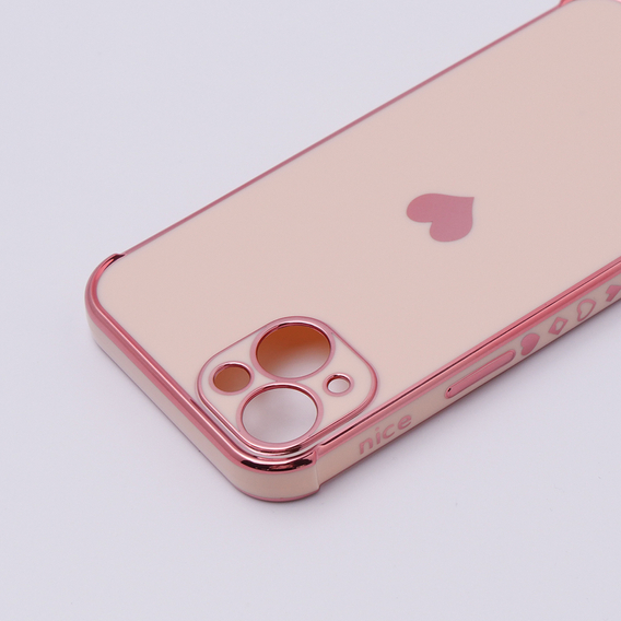 Pouzdro pro Apple iPhone 13, Electro heart, růžové rose gold