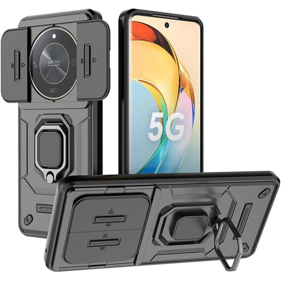 Pouzdro pro Honor Magic 6 Lite 5G, KickStand Camera Lens, černé