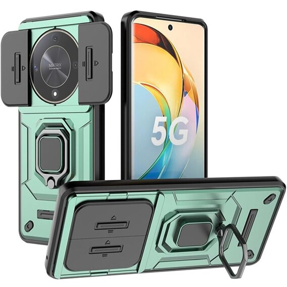 Pouzdro pro Honor Magic 6 Lite 5G, KickStand Camera Lens, zelené