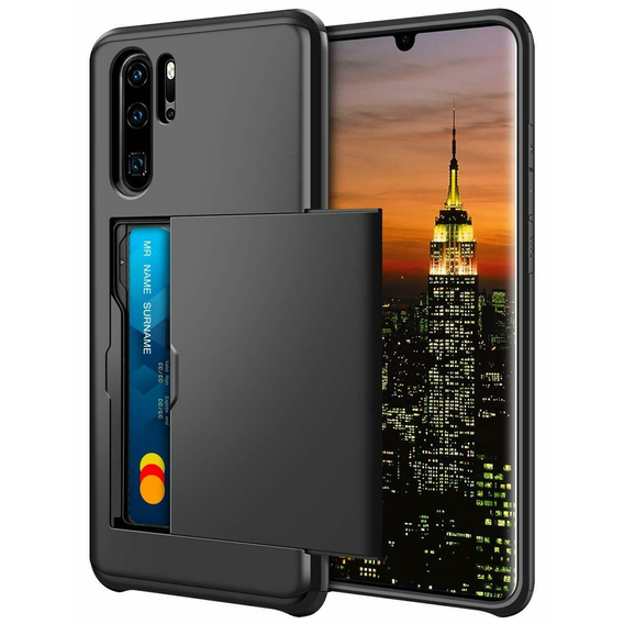 Pouzdro pro Huawei P30 Pro, Sliding Card Holder, černé