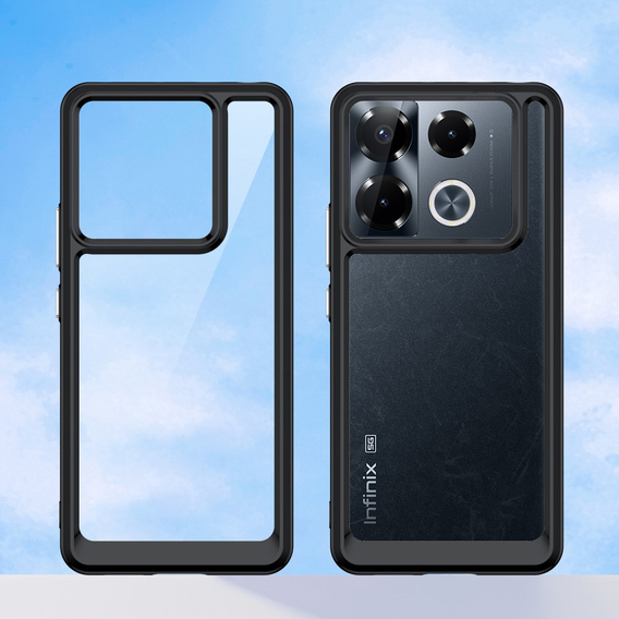 Pouzdro pro Infinix Note 40 Pro Plus, Fusion Hybrid, transparentní / černé