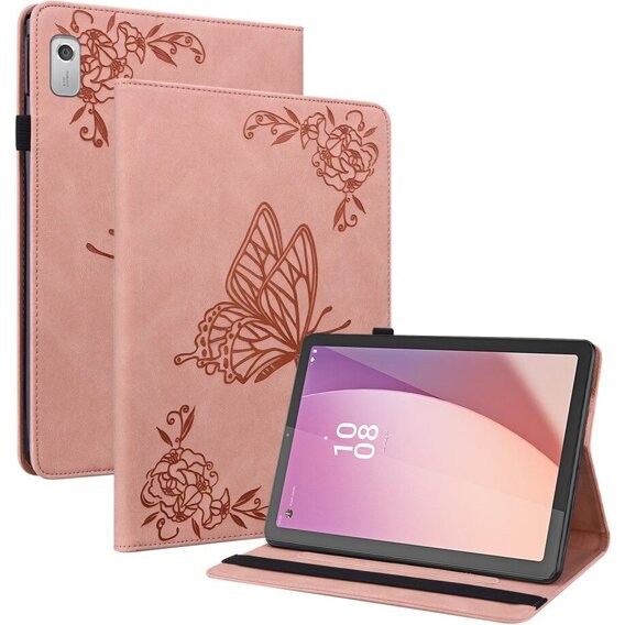 Pouzdro pro Lenovo Tab M9, Butterfly, růžové