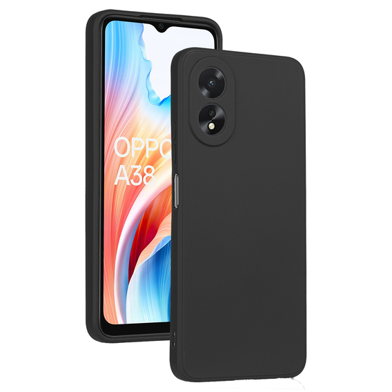 Pouzdro pro Oppo A18 4G / A38 4G, Silicone Lite, černé + sklo 9H