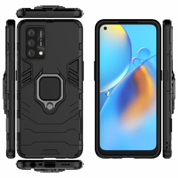 Pouzdro pro Oppo A74 4G, Kickstand Ring, černé