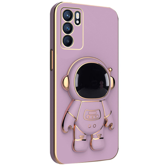 Pouzdro pro Oppo Reno6 5G,  Astronaut, fialové