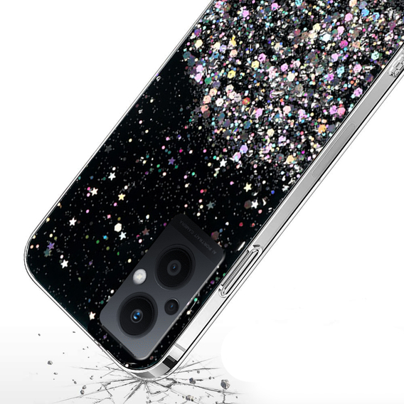 Pouzdro pro Oppo Reno7 Lite 5G, Glittery, černé