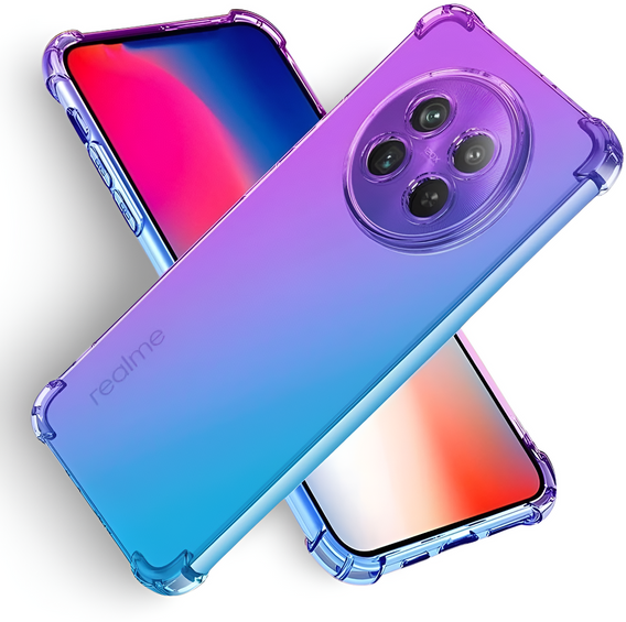 Pouzdro pro Realme 12, Gradient Dropproof, Fialová / modrá