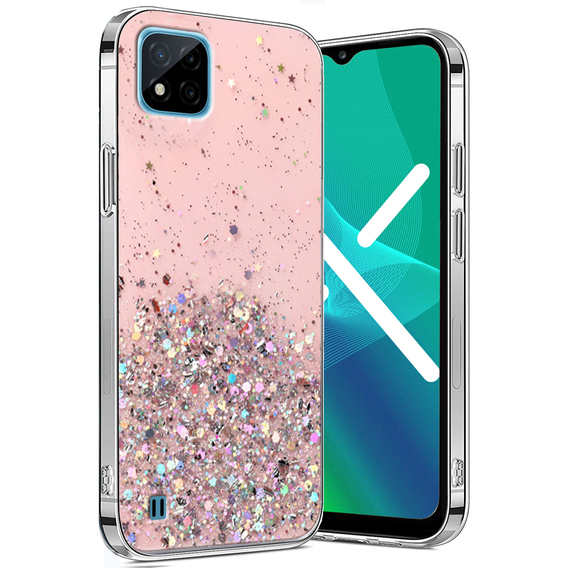 Pouzdro pro Realme C11 2021, Glittery, růžové