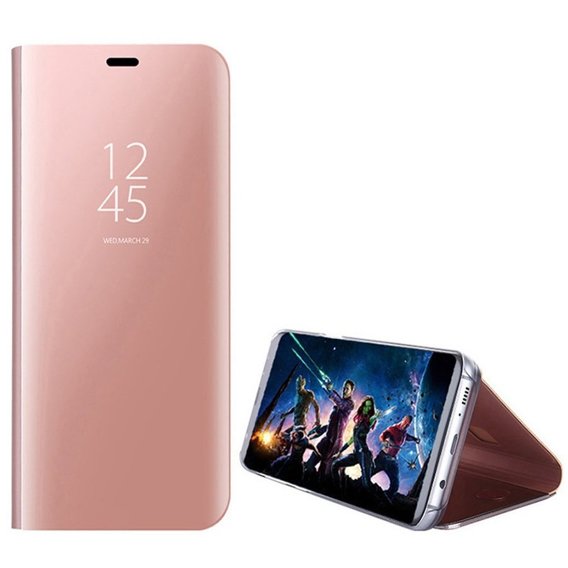 Pouzdro pro Realme C11, Clear View, růžové rose gold