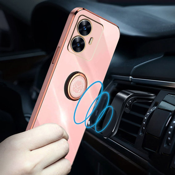 Pouzdro pro Realme C55, Electro Ring, růžové rose gold