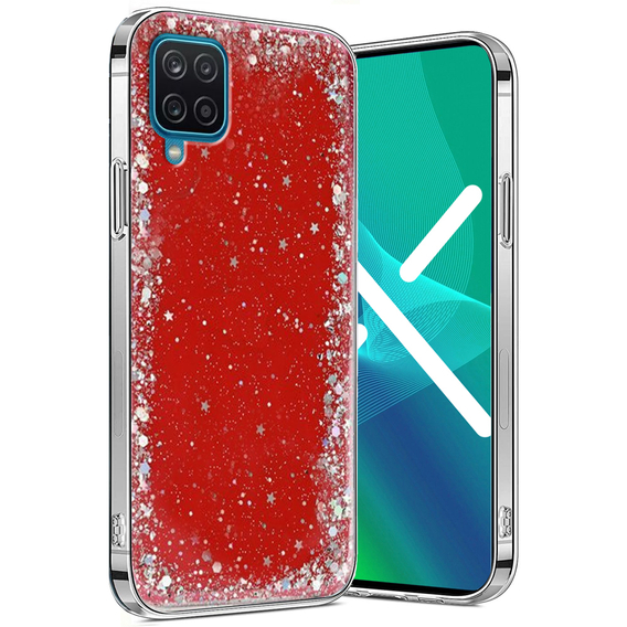 Pouzdro pro Samsung Galaxy A12 / M12 / A12 2021, Glittery, červené