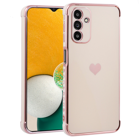 Pouzdro pro Samsung Galaxy A13 5G, Electro heart, růžové rose gold