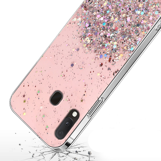 Pouzdro pro Samsung Galaxy A20E, Glittery, růžové