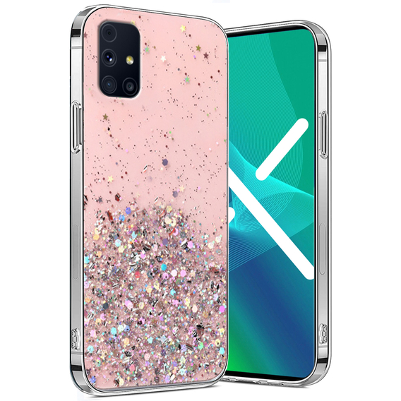 Pouzdro pro Samsung Galaxy M31s, Glittery, růžové