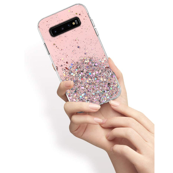 Pouzdro pro Samsung Galaxy S10 Plus, Glittery, růžové