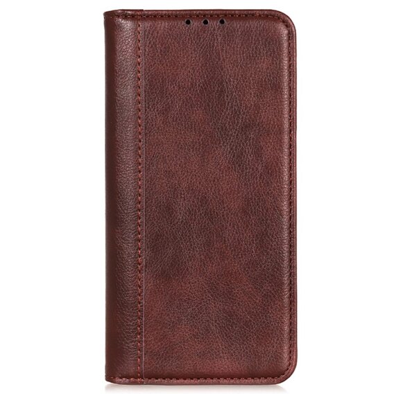 Pouzdro pro Samsung Galaxy S24, Wallet Litchi Leather, hnědé