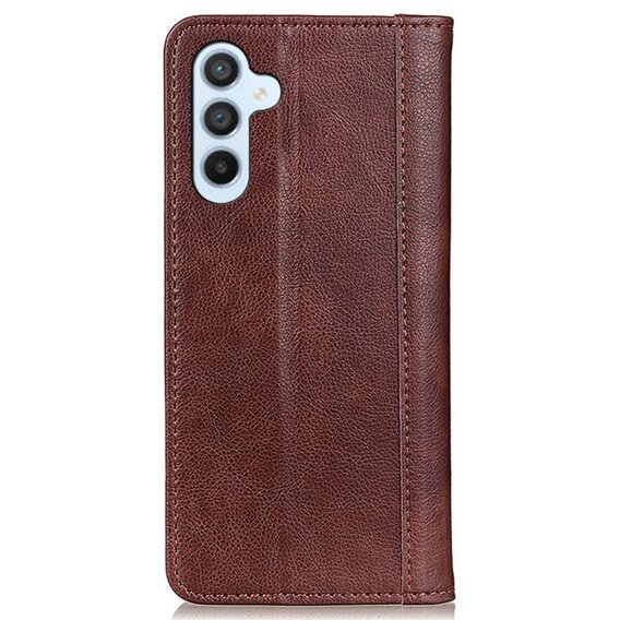 Pouzdro pro Samsung Galaxy S24, Wallet Litchi Leather, hnědé