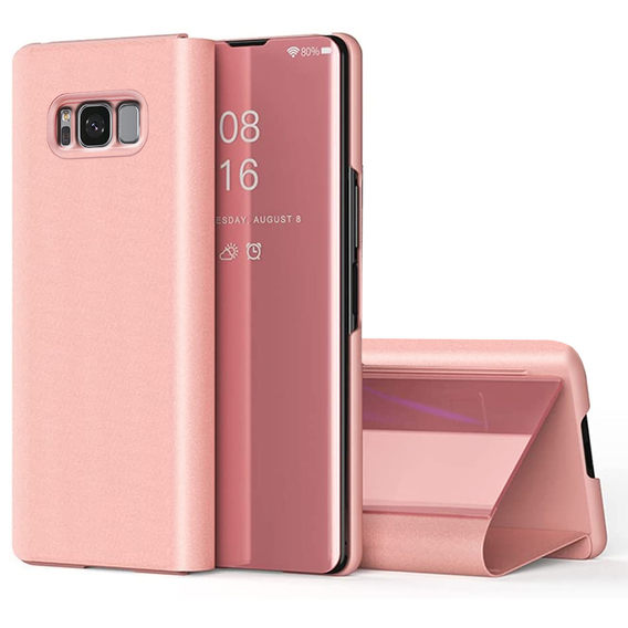 Pouzdro pro Samsung Galaxy S8, Clear View, růžové rose gold