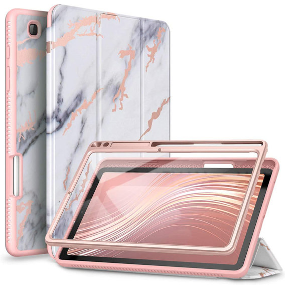 Pouzdro pro Samsung Galaxy Tab S6 Lite, Suritch Full Body Marble, růžové