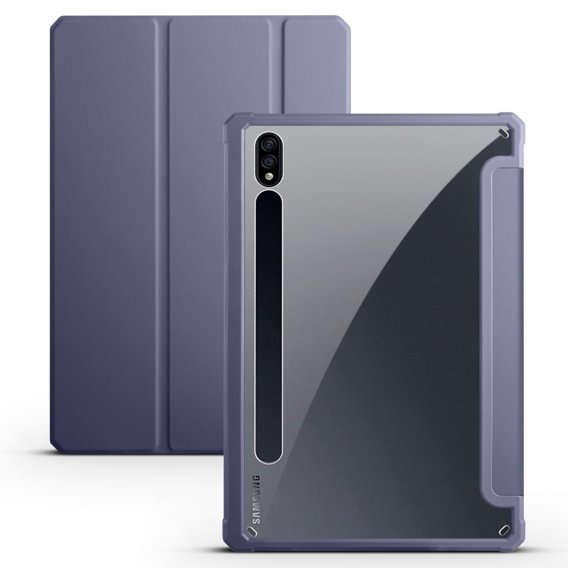 Pouzdro pro Samsung Galaxy Tab S7 Plus / Tab S7 FE, Smartcase Hybrid, se slotem na stylus, fialové