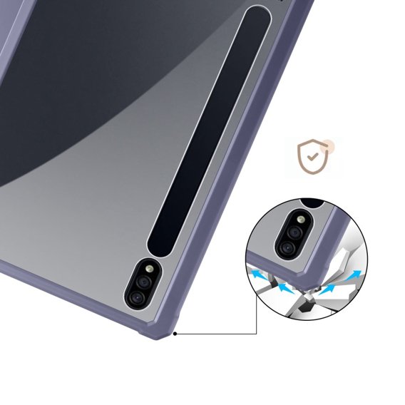 Pouzdro pro Samsung Galaxy Tab S7 Plus / Tab S7 FE, Smartcase Hybrid, se slotem na stylus, fialové