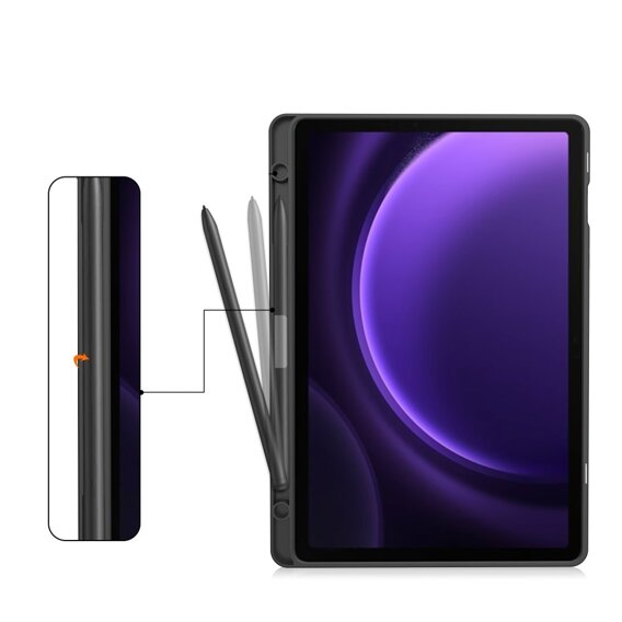 Pouzdro pro Samsung Galaxy Tab S9 FE, Business Card and Pen Slot, modré