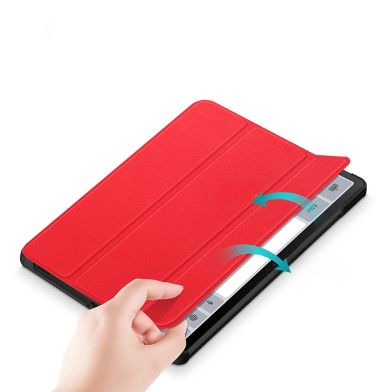 Pouzdro pro Samsung Galaxy Tab S9 FE+ Plus, Smartcase s prostorem pro stylus, červené