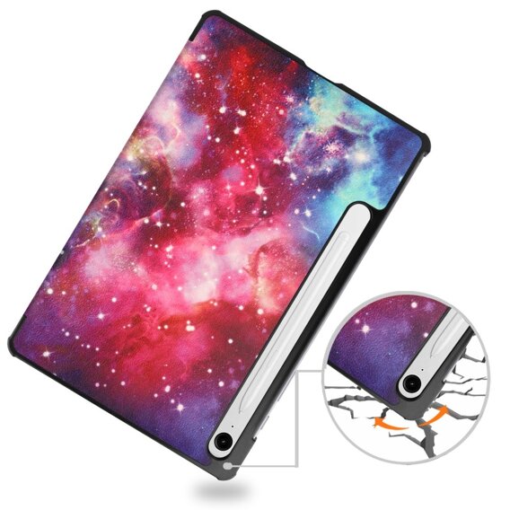 Pouzdro pro Samsung Galaxy Tab S9 FE, Smartcase Pen Slot, galactic