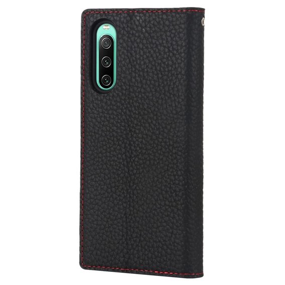 Pouzdro pro Sony Xperia 10 IV 5G, Wallet Litchi Leather, černé