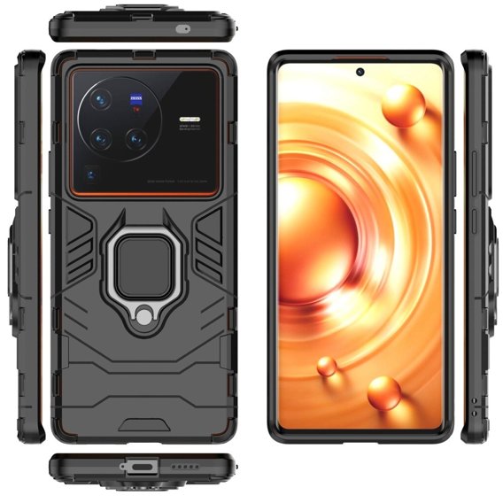 Pouzdro pro Vivo X80 Pro 5G, Kickstand Ring, černé