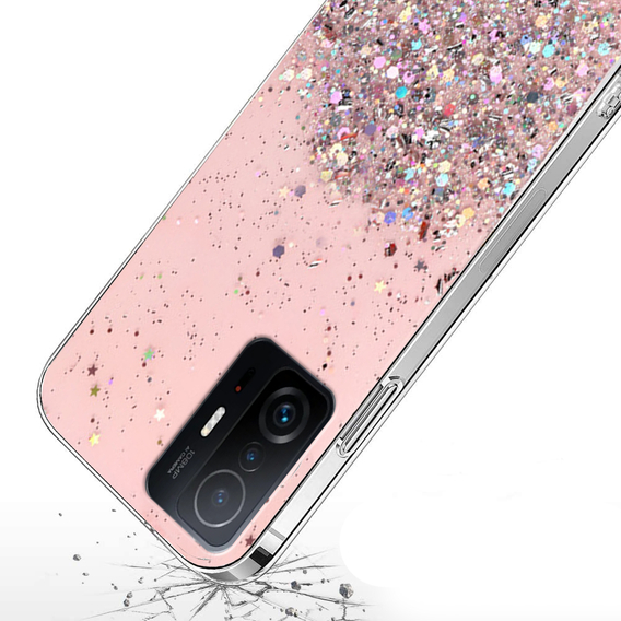 Pouzdro pro Xiaomi 11T / 11T Pro, Glittery, růžové