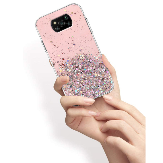 Pouzdro pro Xiaomi POCO X3 / X3 NFC, Glittery, růžové