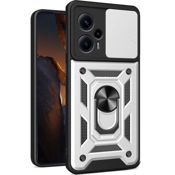 Pouzdro pro Xiaomi Poco F5, CamShield Slide, stříbrné