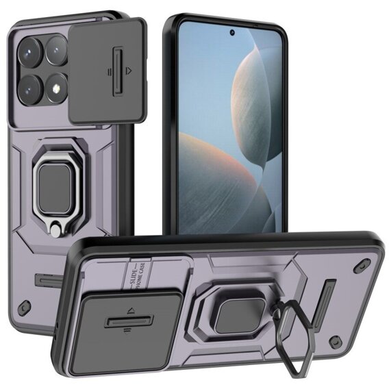 Pouzdro pro Xiaomi Poco F6 Pro, KickStand Camera Lens, fialové