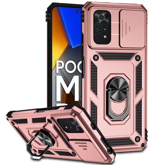 Pouzdro pro Xiaomi Poco M4 Pro 4G, CamShield Slide, růžové rose gold