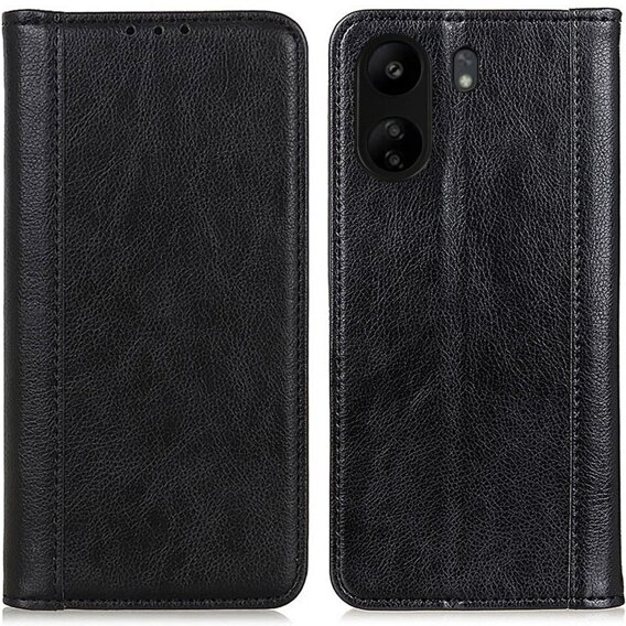 Pouzdro pro Xiaomi Redmi 13C / Poco C65, Wallet Litchi Leather, černé