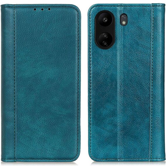 Pouzdro pro Xiaomi Redmi 13C / Poco C65, Wallet Litchi Leather, zelené