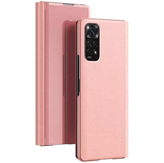 Pouzdro pro Xiaomi Redmi Note 11 / 11S, Clear View, růžové rose gold