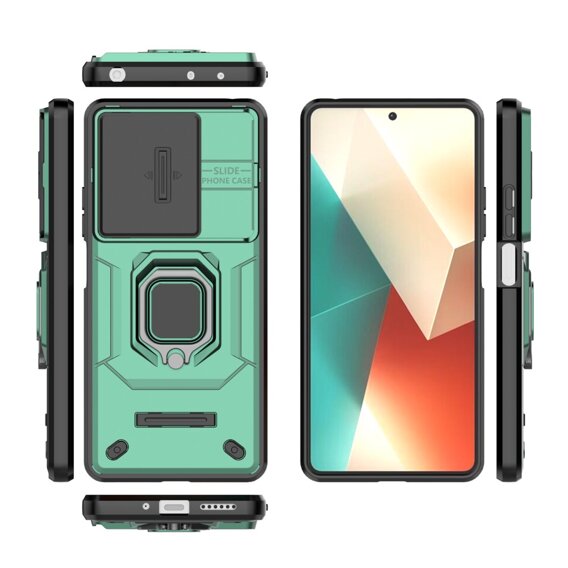 Pouzdro pro Xiaomi Redmi Note 13 5G, KickStand Camera Lens, zelené