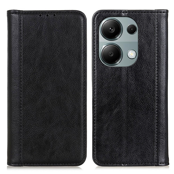 Pouzdro pro Xiaomi Redmi Note 13 Pro 4G, Wallet Litchi Leather, černé