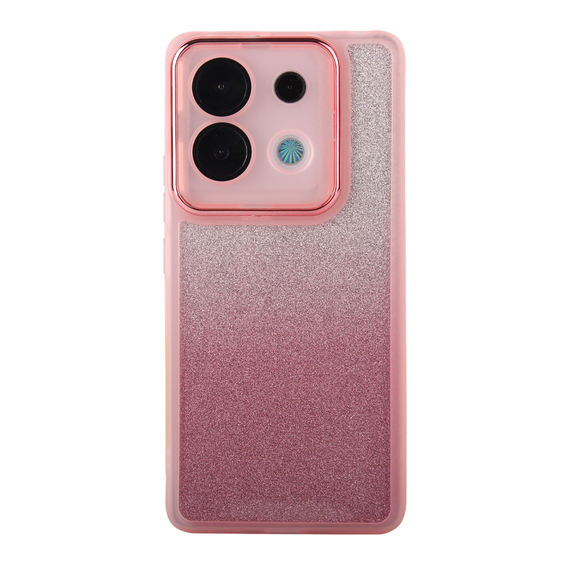 Pouzdro pro Xiaomi Redmi Note 13 Pro 5G, Glittery Powder, růžové + 9H tvrzené sklo