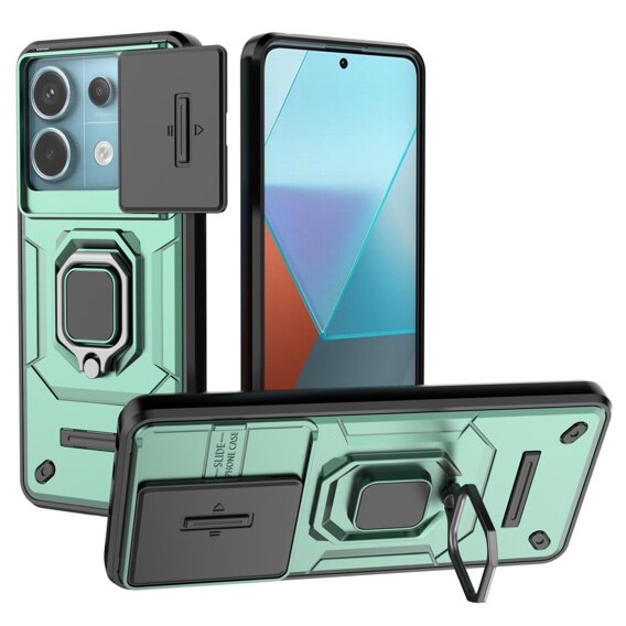 Pouzdro pro Xiaomi Redmi Note 13 Pro 5G, KickStand Camera Lens, zelené