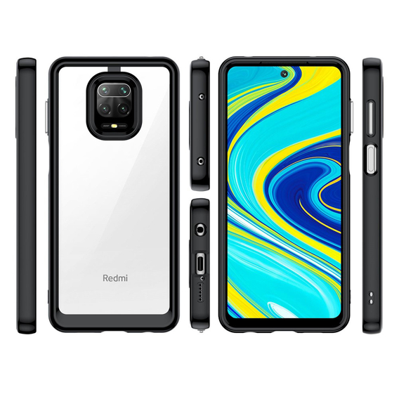 Pouzdro pro Xiaomi Redmi Note 9S / 9 Pro / 9 Pro Max, Fusion Hybrid, transparentní / černé